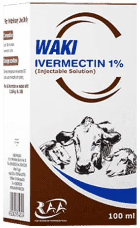 Waki Ivermectin 1% — صورة عبوة المنتج البيطري