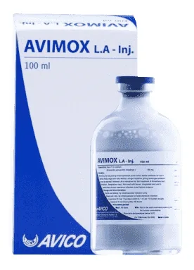 Avimox LA — صورة عبوة المنتج البيطري