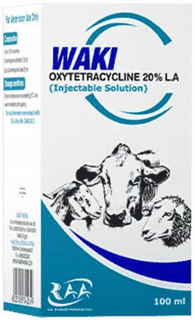 Waki Oxytetracycline 20% LA — صورة عبوة المنتج البيطري